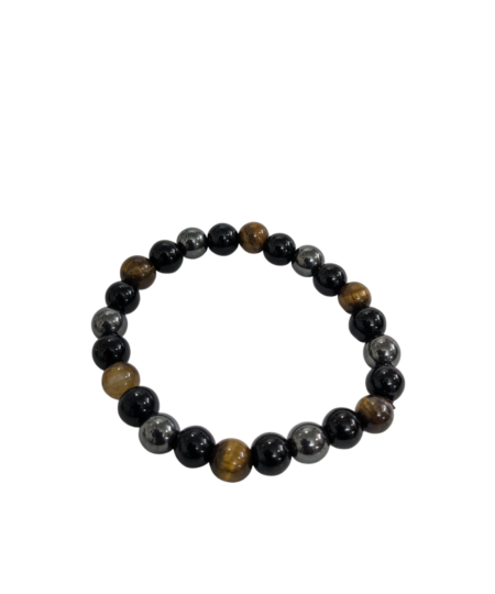 Triple Protection Bracelet for Women Men's Gifts - Protection Healing Crystal Bracelet - 8mm Gemstone Beaded Adjustable