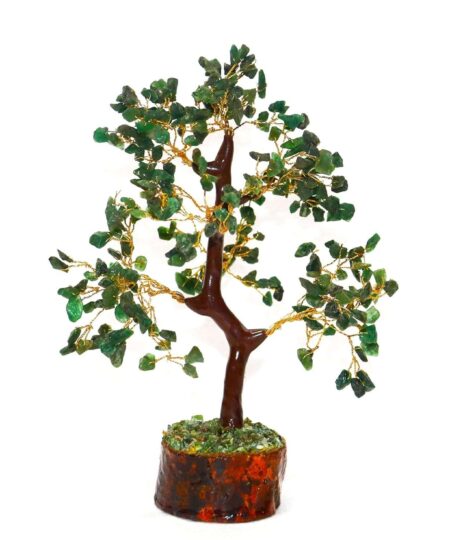 Crystal Tree Good Luck Showpiece for Home Decor Items Crystals Gemstones Bonsai Money Tree for Good Luck, Decoration Gift Item (Green Jade)