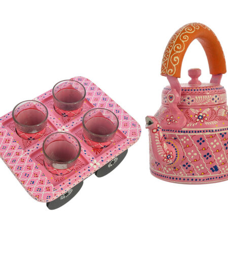 ALUMINIUM TEA KETTLE WITH 4 GLASS