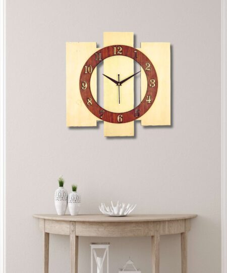 Wooden Silent Non-Ticking Wall Clock for Home Stylish Latest Designer Wall Clock for Home Living Room Bedroom Office Hall