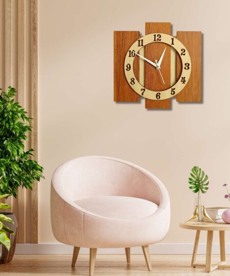 Wooden Silent Non-Ticking Wall Clock for Home Stylish Latest Designer Wall Clock for Home Living Room Bedroom Office Hall