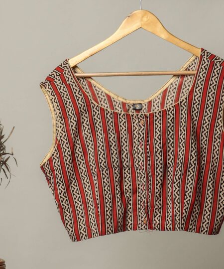 Handmade Block Print Cotton for Women ? Ethnic Floral Printed Top with Long Sleeves