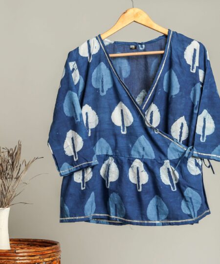 Handmade Block Print Cotton for Women ? Ethnic Floral Printed Top with Long Sleeves