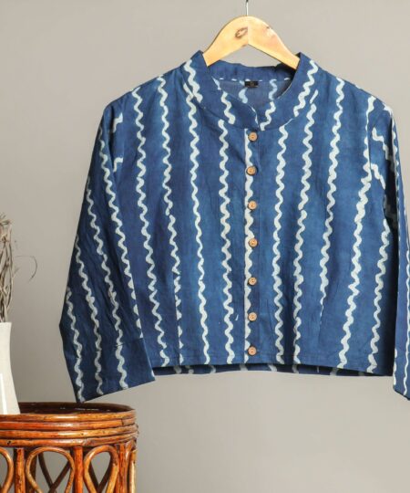 Handmade Block Print Cotton for Women ? Ethnic Floral Printed Top with Long Sleeves