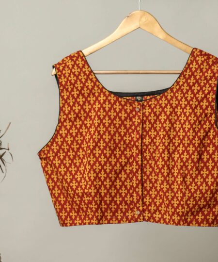 Handmade Block Print Cotton for Women ? Ethnic Floral Printed Top with Long Sleeves