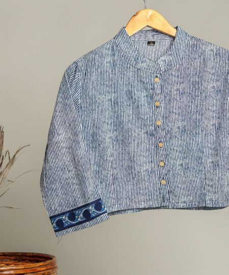 Handmade Block Print Cotton for Women ? Ethnic Floral Printed Top with Long Sleeves